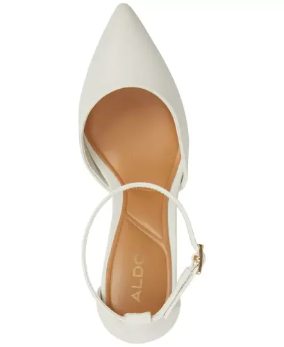 Women's Jan Pointed Toe Ankle-Strap Block-Heel Sandals - White Smooth - 7