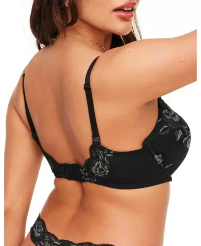 Women's Jaya Push Up Plunge Bra-Black - 2