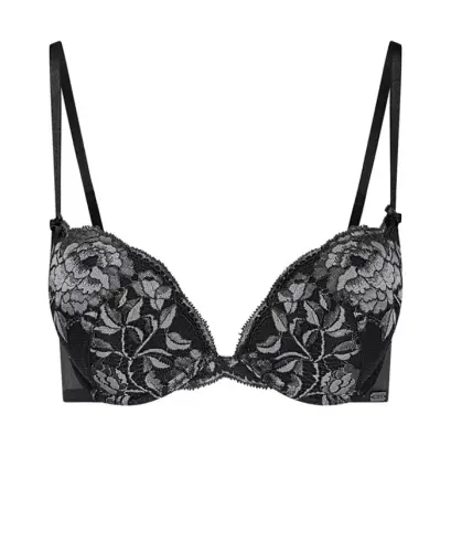 Women's Jaya Push Up Plunge Bra-Black - 3