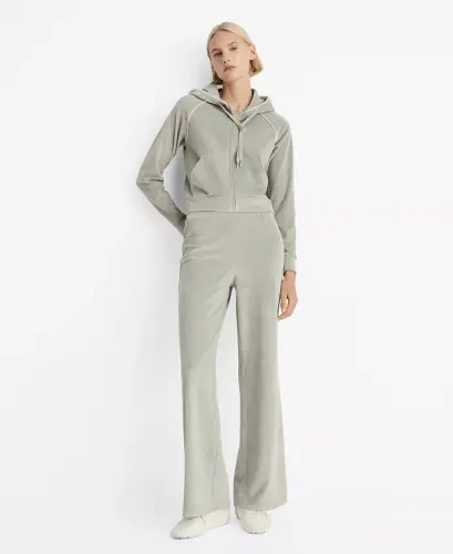 Women's Velour Soft Touch Pants - Aqua Green - 1