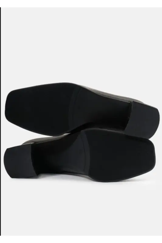 Kadın Kadın Bot Küt Burunlu Streç Topuklu Kadın Bot-Siyah - 4