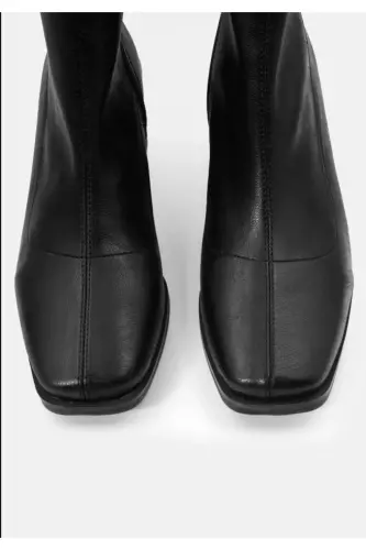 Kadın Kadın Bot Küt Burunlu Streç Topuklu Kadın Bot-Siyah - 3