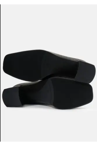 Kadın Kadın Bot Küt Burunlu Streç Topuklu Kadın Bot-Siyah - 4