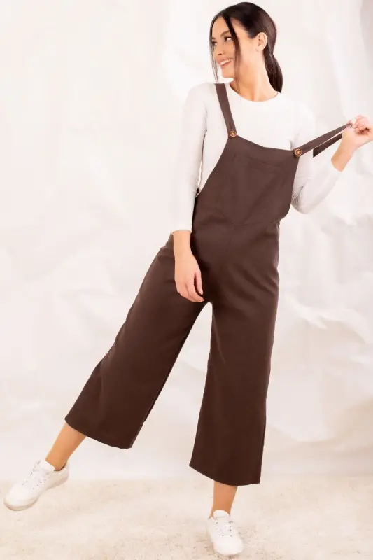 Kadın Kahve Bahçivan Tulum ARM-20K001117-KAHVE - 1