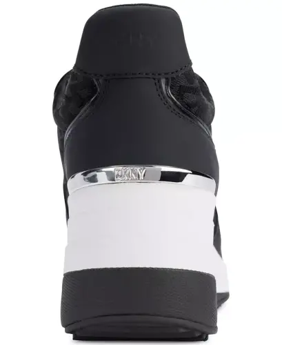 Women's Kamay Lace-Up Wedge Sneakers - Black - 3