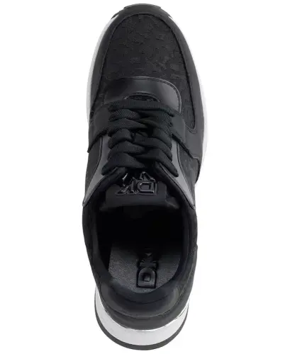 Women's Kamay Lace-Up Wedge Sneakers - Black - 4