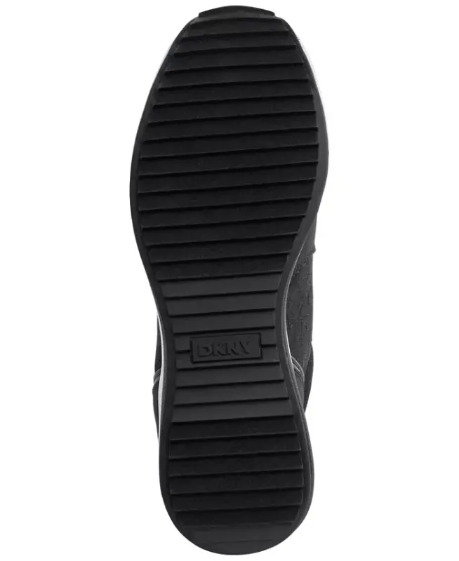 Women's Kamay Lace-Up Wedge Sneakers - Black - 5