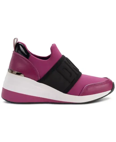 Women's Kamryn Slip-On Logo Wedge Sneakers - Berry/ Black - 2