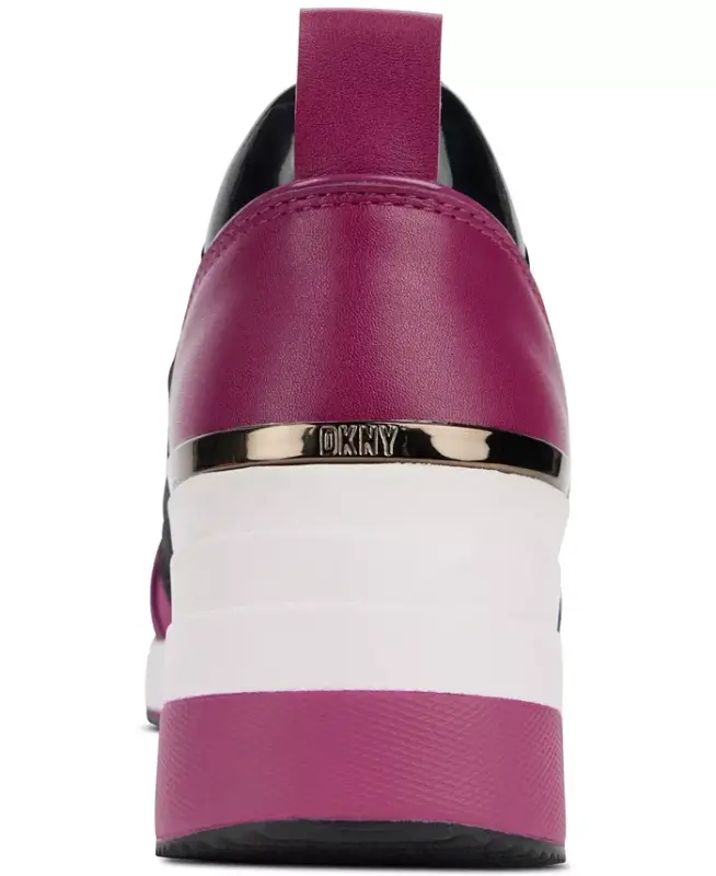 Women's Kamryn Slip-On Logo Wedge Sneakers - Berry/ Black - 3