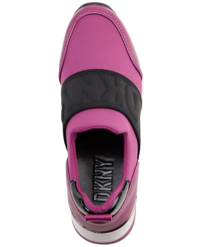Women's Kamryn Slip-On Logo Wedge Sneakers - Berry/ Black - 4