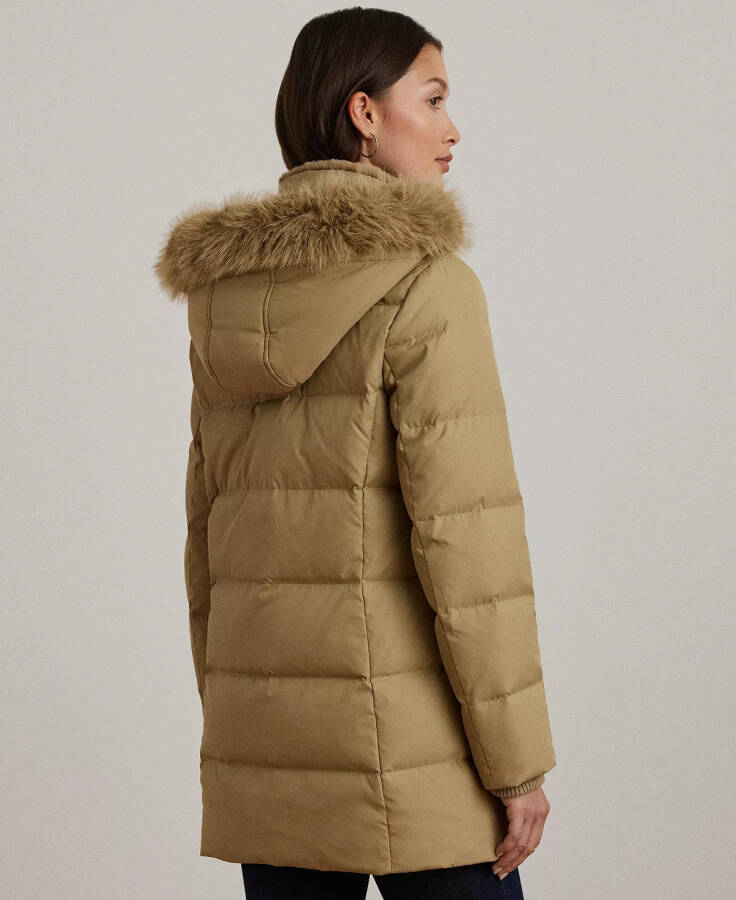 Kadın Kapüşonlu Crest Puffer Mont Birch Tan - 2