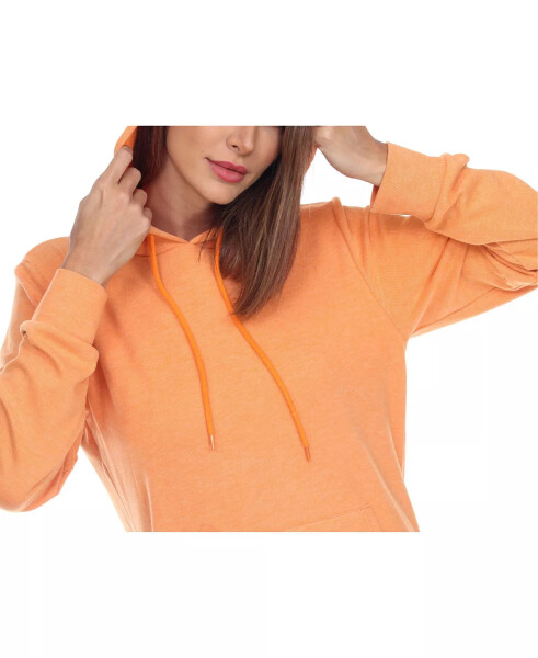 Kadın Kapüşonlu Sweatshirt Elbise Turuncu - 4