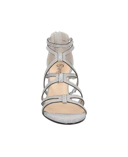 Women's Karlette Dress Sandals - Silver Glitter Fabric - BELLA VITA (1)