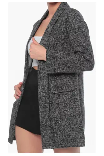 Kadın Karyağdı Desen Siyah Ceket-Siyah14 - 3