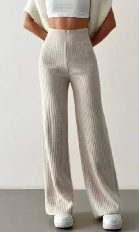 Kadın Kaşkorse Bol Paça Pantolon - 4