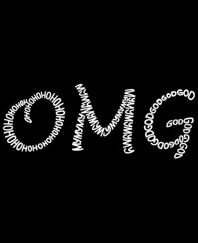 Women's Word Art Crewneck OMG Sweatshirt - Black - LA POP ART (1)