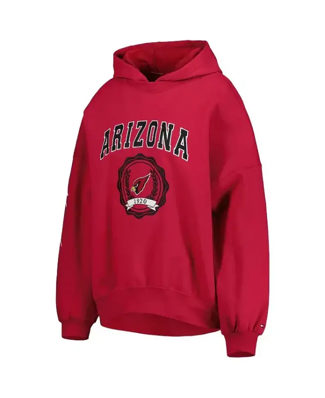 Women's Cardinal Arizona Cardinals Becca Drop Shoulder Pullover Hoodie-Cardinal - 4
