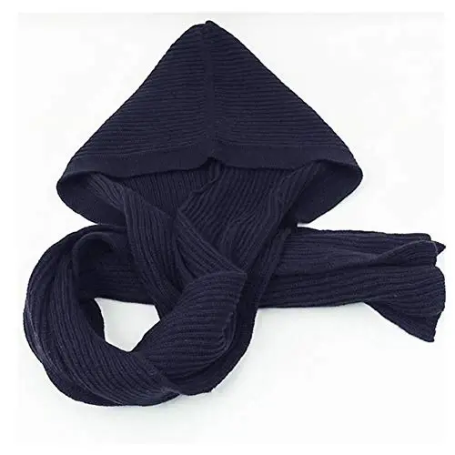 Women Winter 3 in 1 Hooded Hat Scarf Wrap Shawl Crochet Knit Pullover Neckwarmer - 7