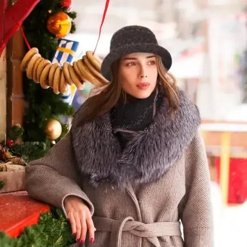 Women Winter Knit 1920s Vintage Bucket Bowler Hat Round Brim Warm Hat - 6