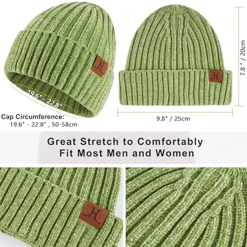 Womens Winter Knit Warm Hat Beanie Long Scarf Touch Screen Gloves Set Skull Caps Neck Scarves for Women - 2