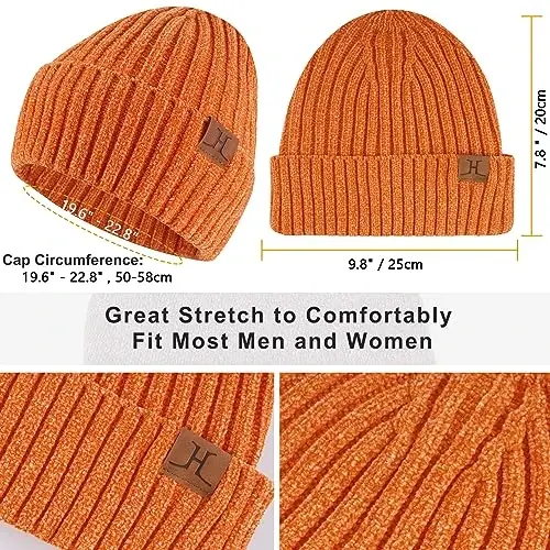 Womens Winter Knit Warm Hat Beanie Long Scarf Touch Screen Gloves Set Skull Caps Neck Scarves for Women - WOMENS (1)