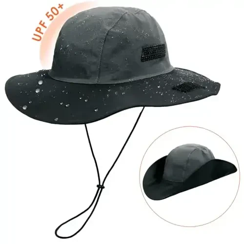 Womens Winter Waterproof Bucket Hat Warm Fleece Lined Rain Hat UPF50+ Mens Outdoor Adventure Research Hiking Safari Cap - 5