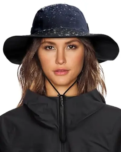 Womens Winter Waterproof Bucket Hat Warm Fleece Lined Rain Hat UPF50+ Mens Outdoor Adventure Research Hiking Safari Cap 