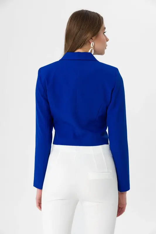 Kadın Kısa Düğme Kapamalı Blazer Ceket 250218 - 260314 - SAKS - 5
