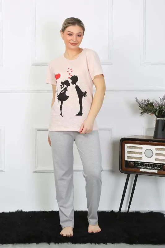 Kadın Kısa Kol Penye Pijama Takım 4207 - 2