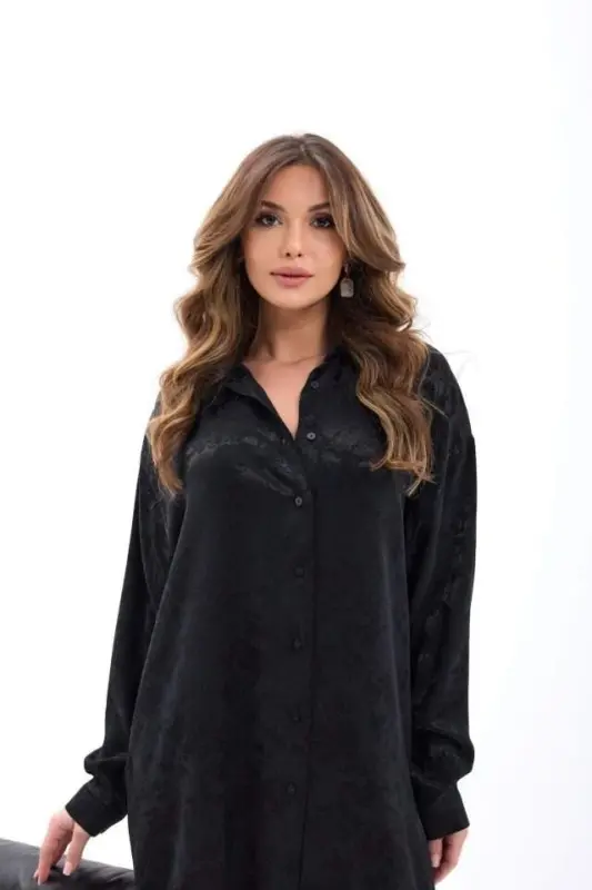 Kadın Kısa Kollu Bisiklet Yaka Viskon Bluz - 4