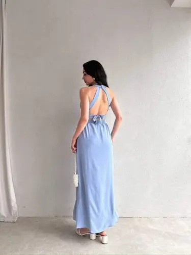 Kadın Kısa Kollu Bisiklet Yaka Viskon Bluz - 7