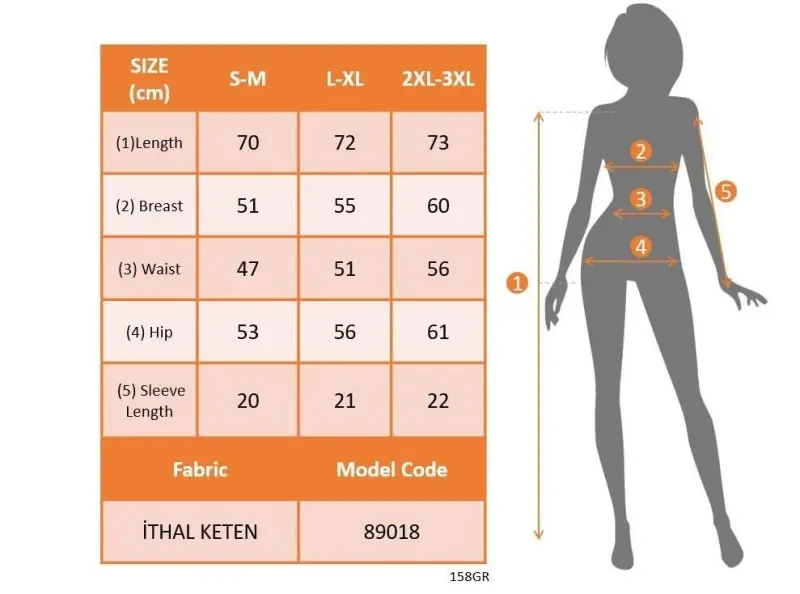 Kadın Kısa Kollu çentikli V Düğme Detaylı V Yaka önden Pileli Ithal Keten Bluz - 7