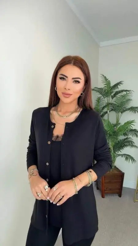 Kadın Kısa Kollu Kare Yakalı önden çapraz Kesim Detaylı Krep Elbise - 2