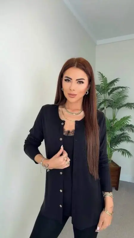 Kadın Kısa Kollu Kare Yakalı önden çapraz Kesim Detaylı Krep Elbise - 3