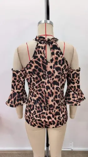 Kadın Kısa Kollu Omuzlardan Açık ön çapraz Detaylı Süprem Bluz - 8