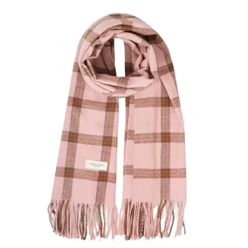 Women's Winter Scarf Large Warm Shawl Wraps Plaid Oversized Thick Scarves - 1