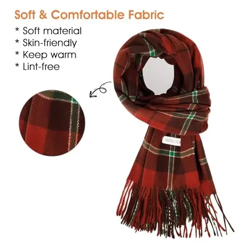 Women's Winter Scarf Large Warm Shawl Wraps Plaid Oversized Thick Scarves - WOMEN'S (1)