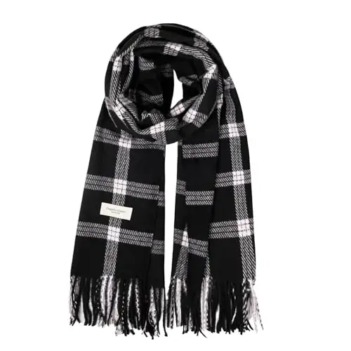 Women's Winter Scarf Large Warm Shawl Wraps Plaid Oversized Thick Scarves 