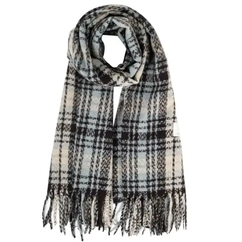 Women's Winter Scarf Large Warm Shawl Classic Tassel Plaid Oversized Scarves Thick Wraps - 1