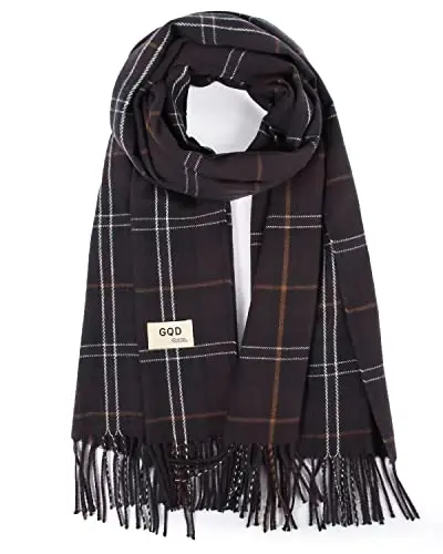 Women's Winter Scarf Large Warm Shawl Classic Tassel Plaid Oversized Scarves Thick Wraps 