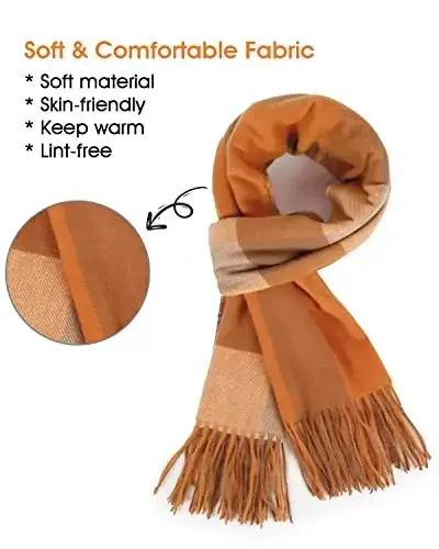 Women's Winter Scarf Large Warm Shawl Classic Tassel Plaid Oversized Scarves Thick Wraps - WOMEN'S (1)