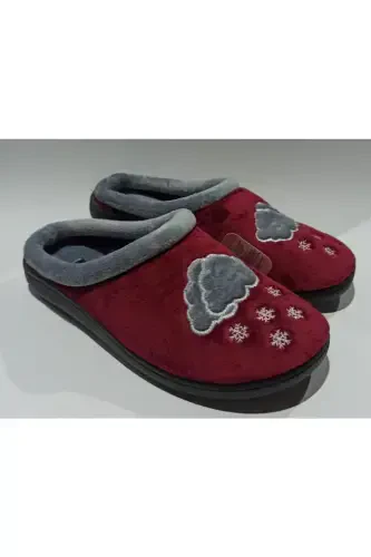 Kadın Kışlık Ev Ve Misafir Terliği-BORDO - 3