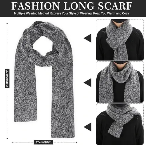 FZ FANTASTIC ZONE Women Winter Beanie Hat and Scarf Warm Touchscreen Gloves | Thick Thermal Driving Run Snow Ski Gloves for Cold Weather, Knit Beanies Hats Fleece Long Scarves Skull Caps Gifts for Women - 4