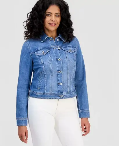 Women's Classic Denim Jacket, Created for Modazone - Llex - 2