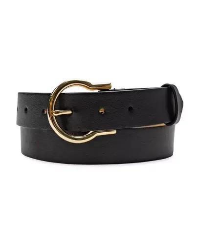 Women's Classic Hinged Buckle Belt - Black - 1