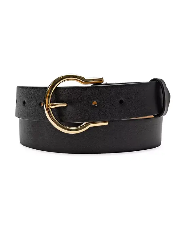Women's Classic Hinged Buckle Belt - Black - 1
