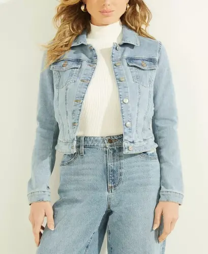 Women's Denim Trucker Jacket - Aria Wash - 1