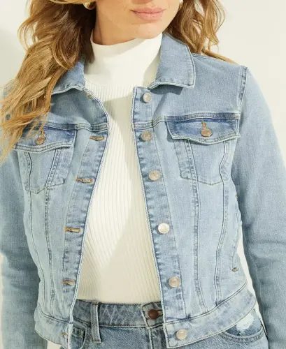Women's Denim Trucker Jacket - Aria Wash - 3