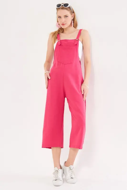 Kadın Koyu Fuşya Bahçıvan Tulum ARM-20K001117-Koyu Fuşya - ARMONIKA