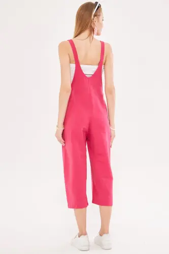 Kadın Koyu Fuşya Bahçıvan Tulum ARM-20K001117-Koyu Fuşya - 4